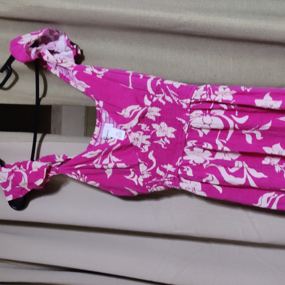 medium Japna pink and White Floral Ankle length Dress - Picture 8 of 9